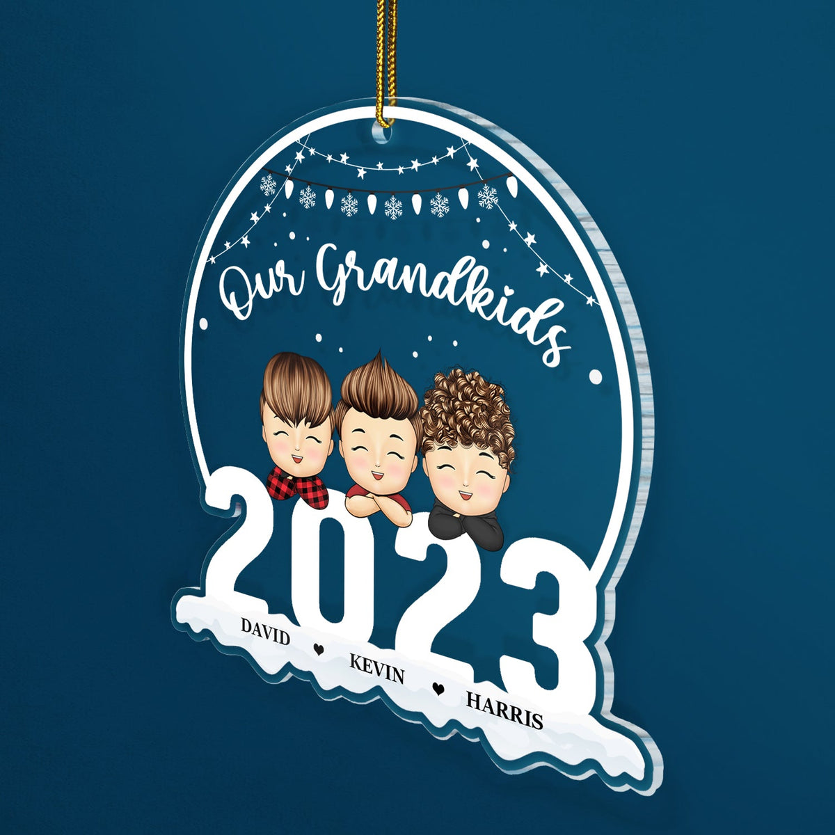 Christmas Our Grandkids 2023 - Gift For Grandparents - Personalized Custom Shaped Acrylic Ornament