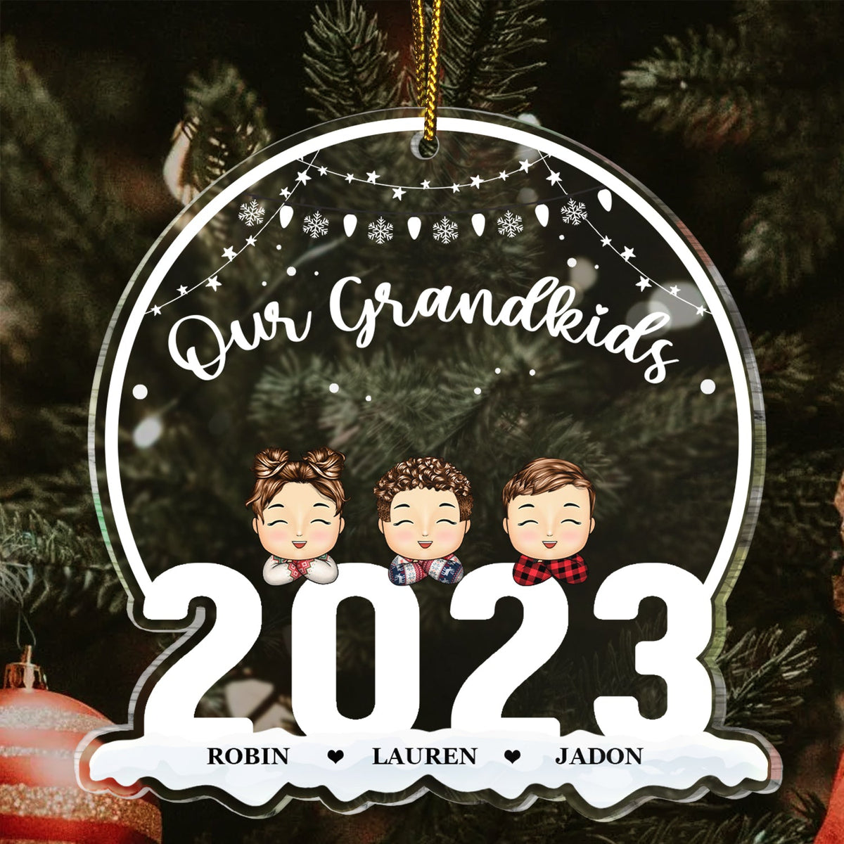 Noël 2023 - Cadeau pour grands-parents - Décoration acrylique personnalisée