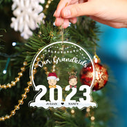 Christmas Our Grandkids 2023 - Gift For Grandparents - Personalized Custom Shaped Acrylic Ornament