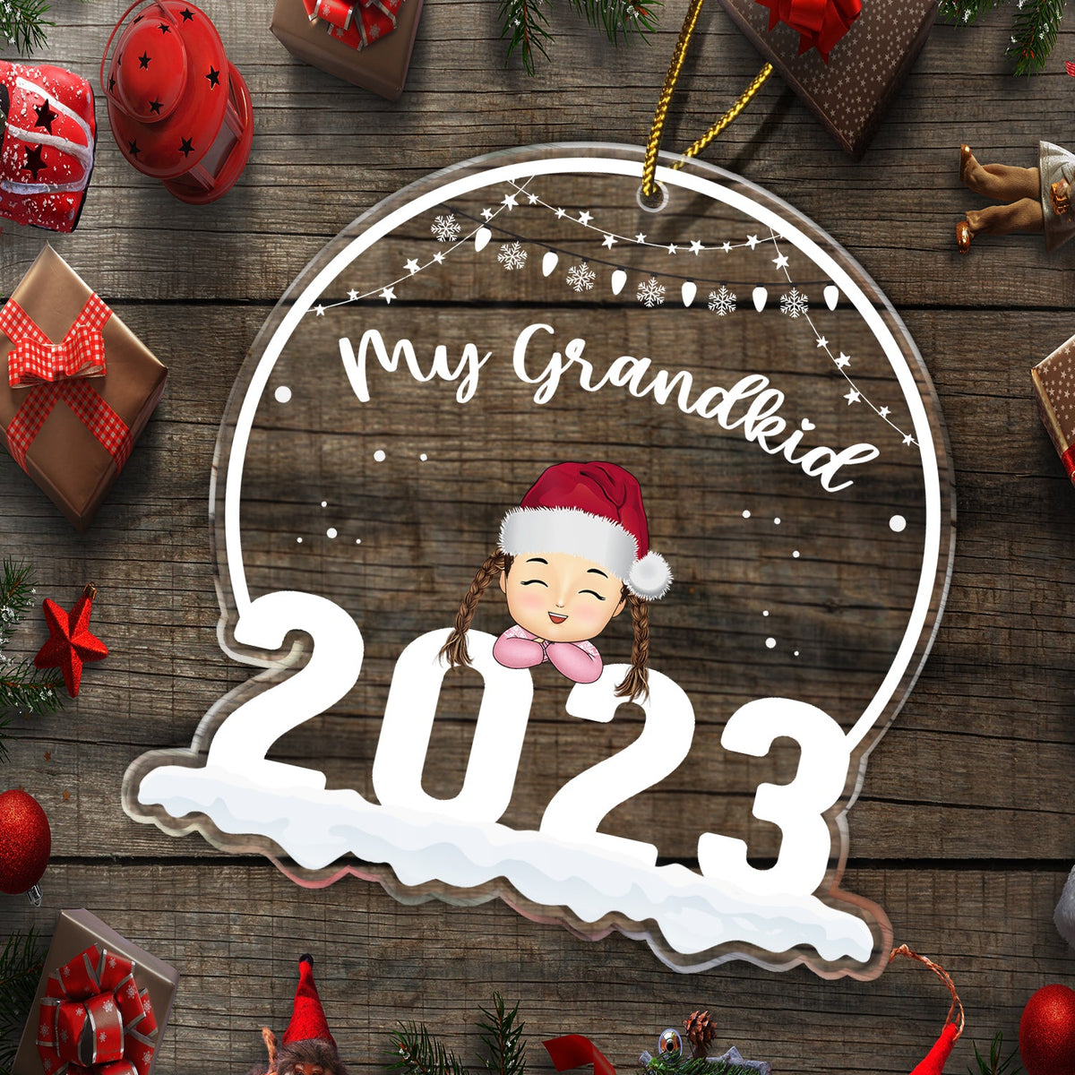 Noël 2023 - Cadeau pour grands-parents - Décoration acrylique personnalisée