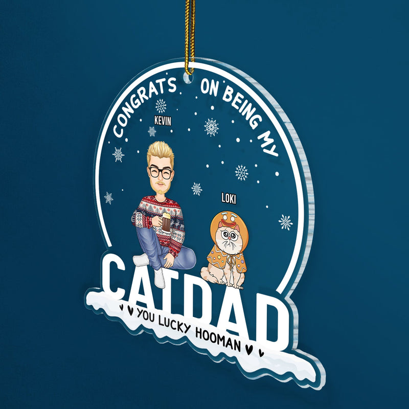 Christmas Congrats On Being Our Cat Mom Cat Dad - Gift For Cat Lovers - Personalized Custom Shaped Acrylic Ornament