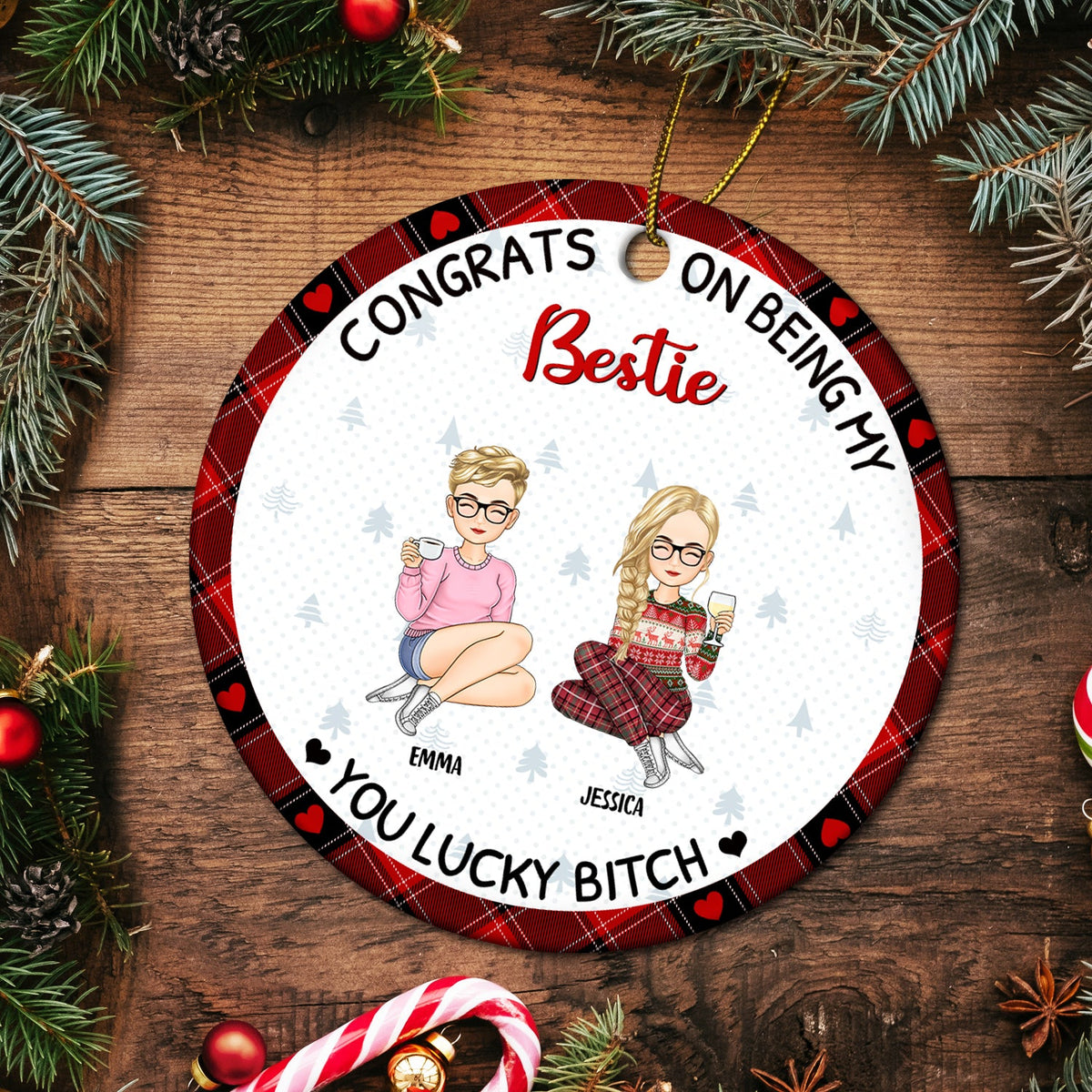 Christmas Bestie Congrats On Being My Bestie - Gift For Bestie - Perso ...