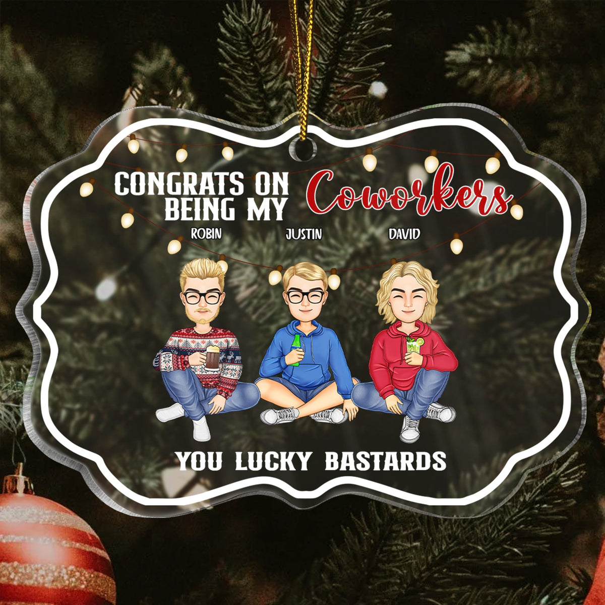 Christmas Congrats On Being My Bestie - Gift For Bestie - Personalized Medallion Acrylic Ornament