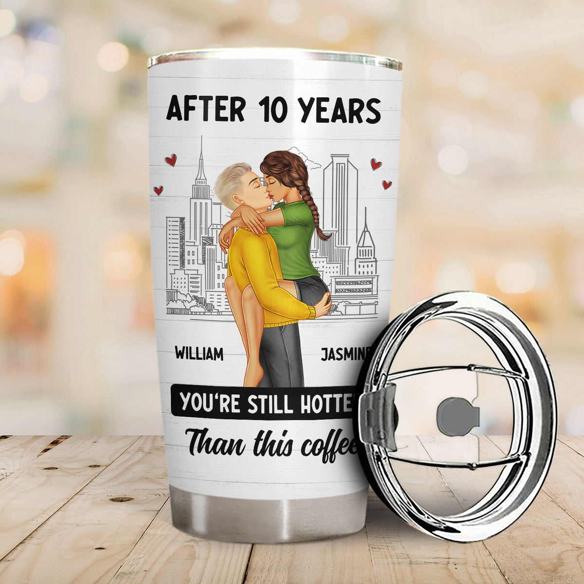 Couple Kissing After Years Hotter Than This Coffee - Gift For Couples - Personalized Tumbler