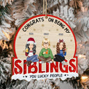 Christmas Congrats On Being My Besties - Gift For Bestie - Personalized Custom Shaped Wooden Ornament