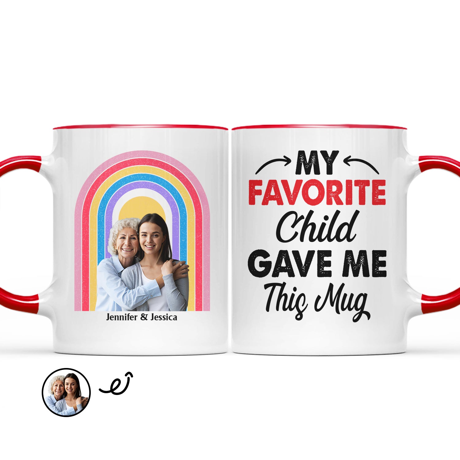 Custom Photo My Favorite Child Grandchild - Gift For Parents And Grandparents - Personalized Accent Mug