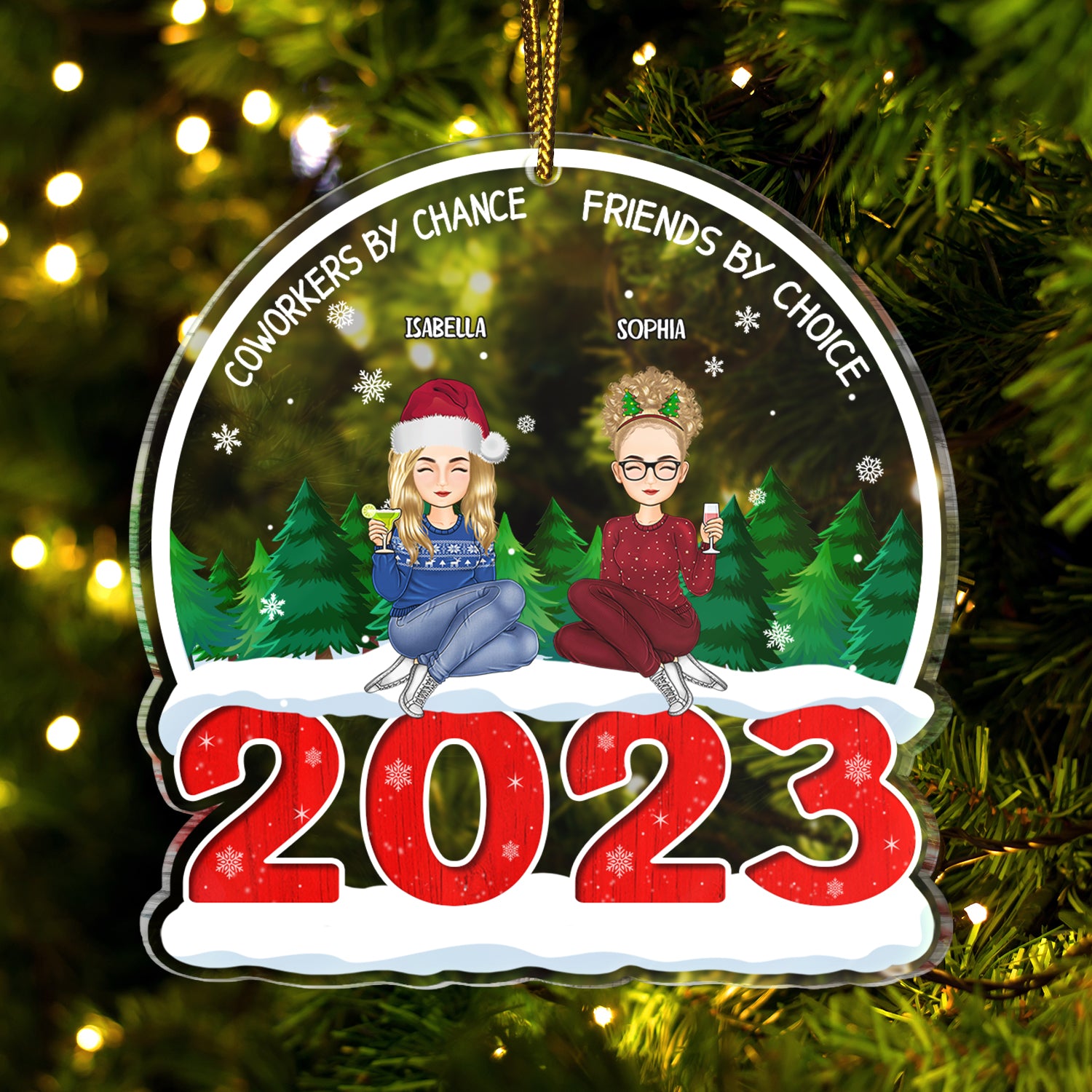 Christmas Coworkers By Chance - Gift For Colleagues - Personalized Custom Shaped Acrylic Ornament