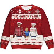Pull moche unisexe personnalisé avec nom personnalisé pour la famille - Cadeau pour la famille