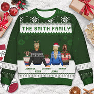 Pull moche unisexe personnalisé avec nom personnalisé pour la famille - Cadeau pour la famille