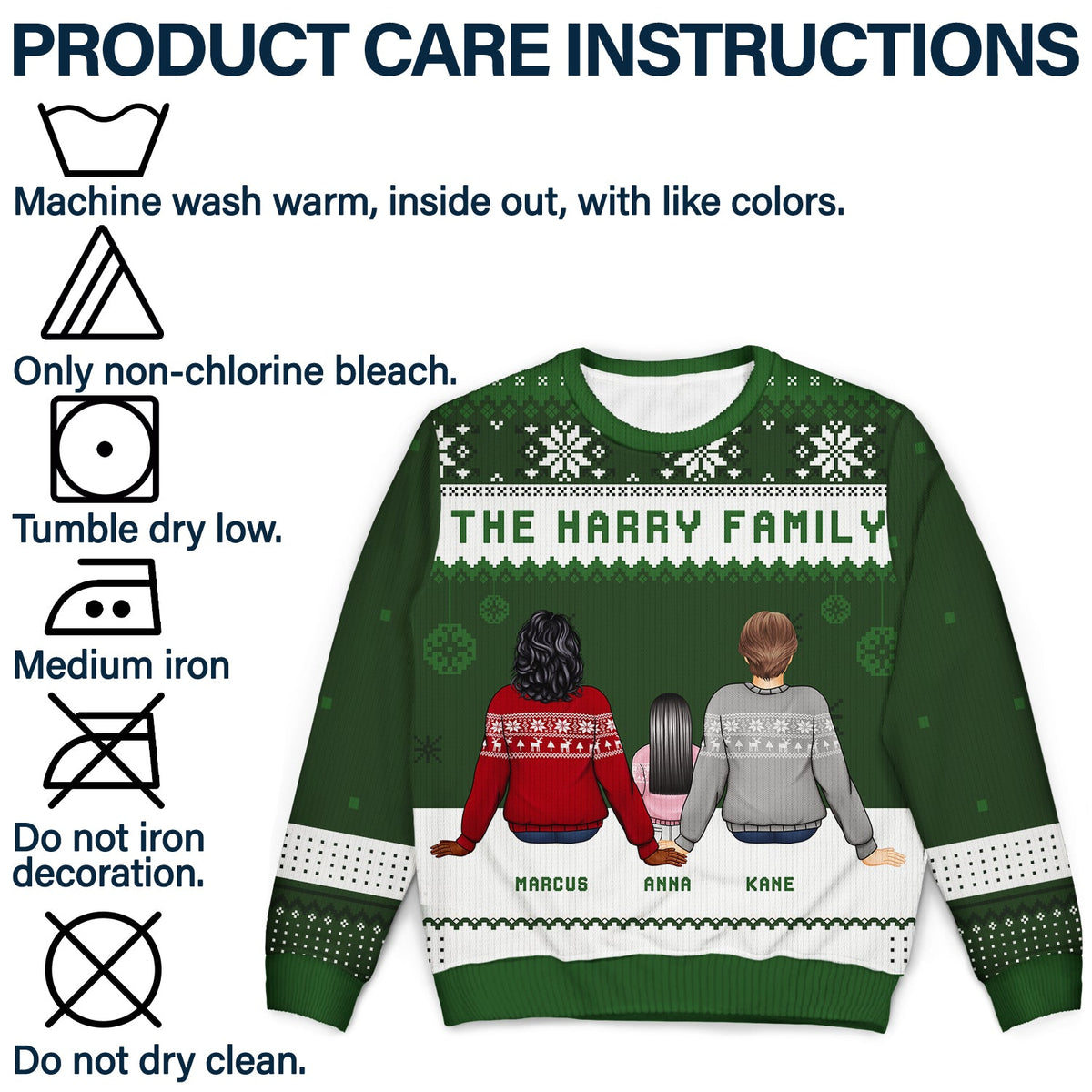 Pull moche unisexe personnalisé avec nom personnalisé pour la famille - Cadeau pour la famille