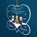 Christmas Sibling Cartoon This Is Us A Little Bit Of Crazy - Gift For Siblings - Personalized Custom Shaped Acrylic Ornament