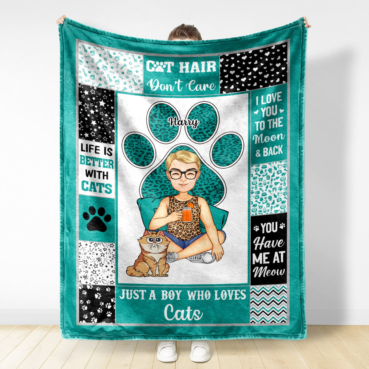 Les amoureux des animaux sont facilement distraits par les chiens et les chats - Cadeau pour les amoureux des animaux - Couverture polaire personnalisée