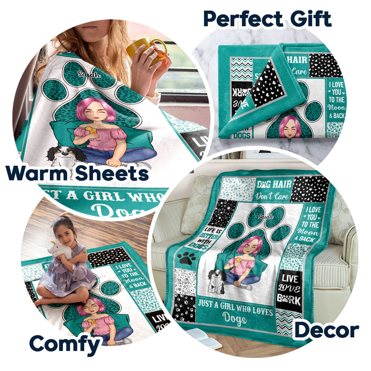 Les amoureux des animaux sont facilement distraits par les chiens et les chats - Cadeau pour les amoureux des animaux - Couverture polaire personnalisée