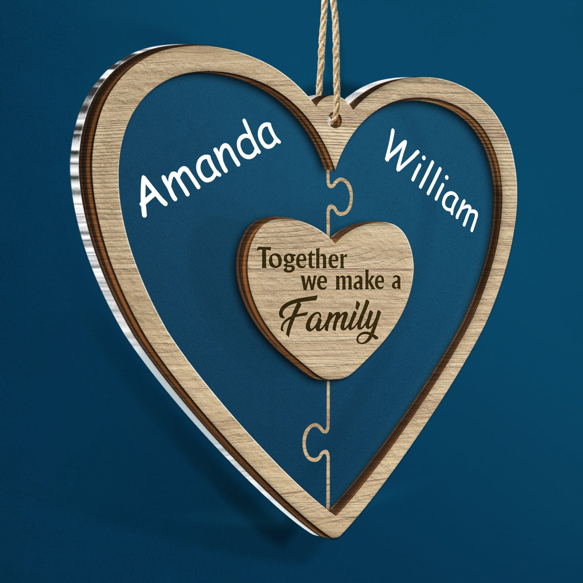 Christmas Puzzle Together We Make A Family - Gift For Family - Personalized 2-Layered Mix Ornament