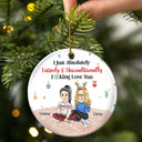 Christmas Couple I Just Absolutely, Entirely, Unconditionally Love You - Gift For Couples - Personalized Circle Ceramic Ornament