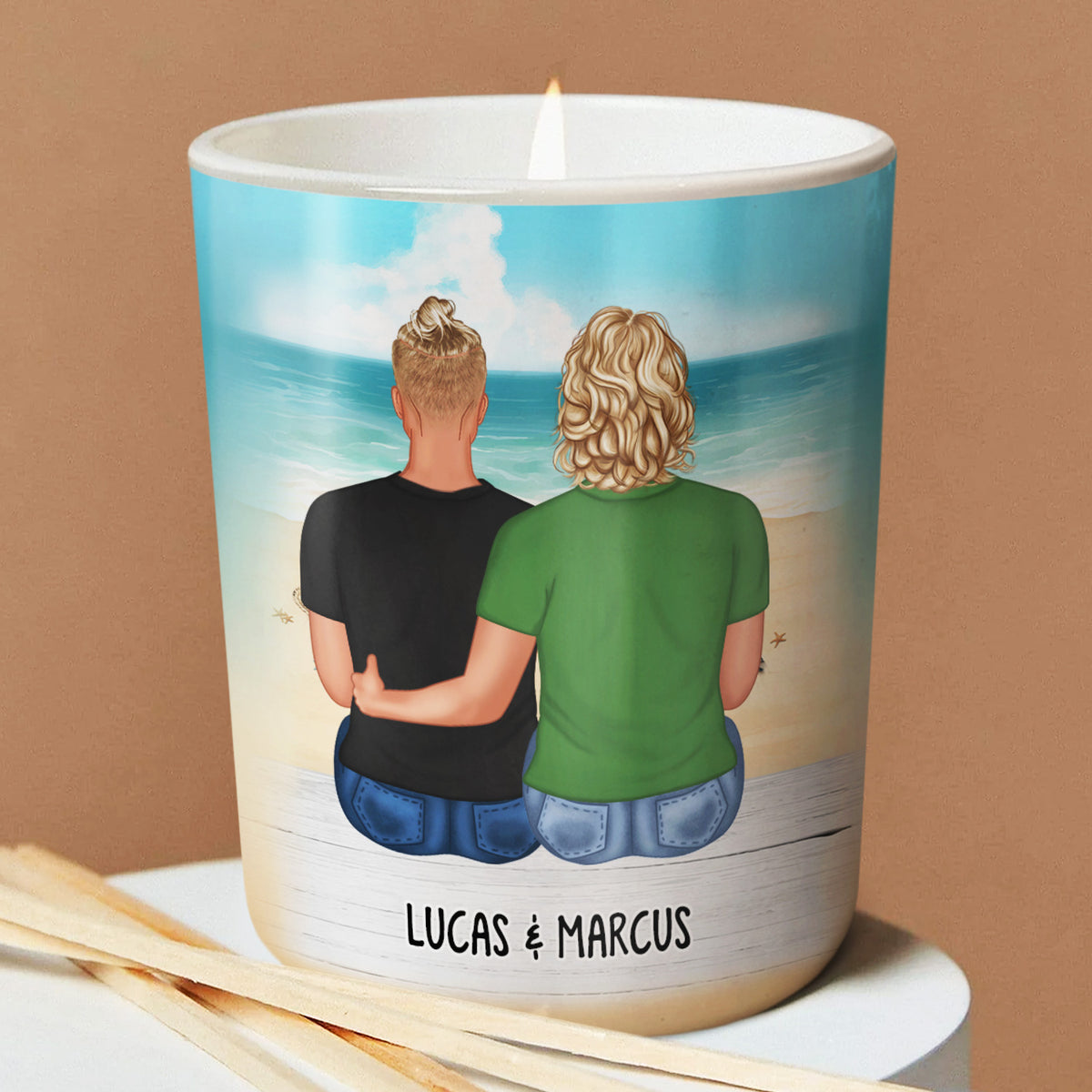 Giving Newlywed - Gift For Couples - Personalized Scented Candle