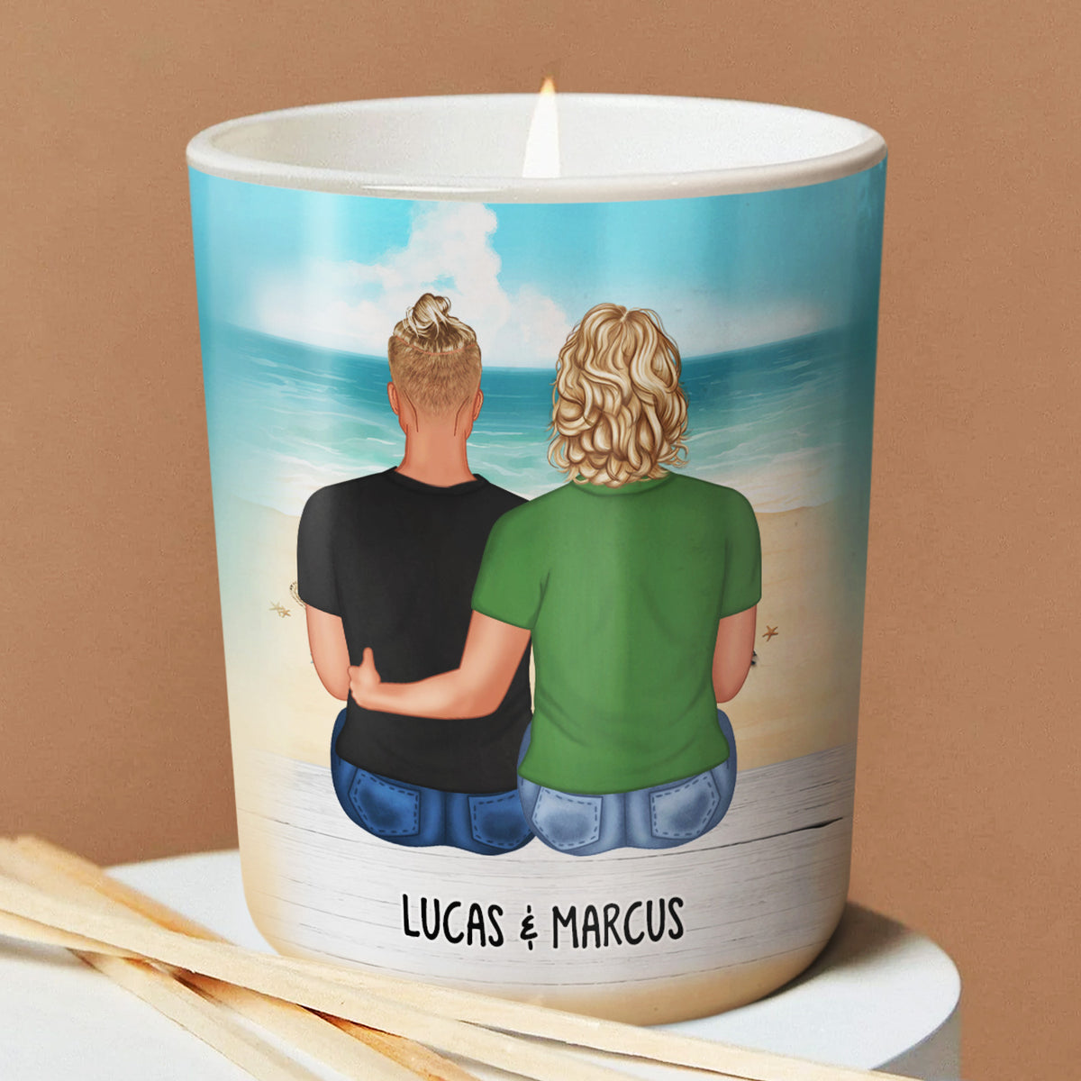 Giving Newlywed - Gift For Couples - Personalized Scented Candle With  Wooden Lid