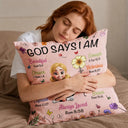 God Says I Am Birth Month Flower - Personalized Pillow