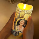 Memorial,Gift For Women,Gift For Men,Family,Sad,Top Market,Custom Photo - Custom Photo Calendar Memorial The Moment Your Heart Stopped - Personalized Flameless LED Candle