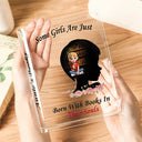 Gift For Yourself, Gift For Women, Reading, Happy - Some Girls Are Just Born With Books In Their Souls - Personalized Acrylic Book Vase