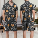 Custom Photo Funny Pet Face Pattern Dog Cat Family - Personalized Short Pajamas Set