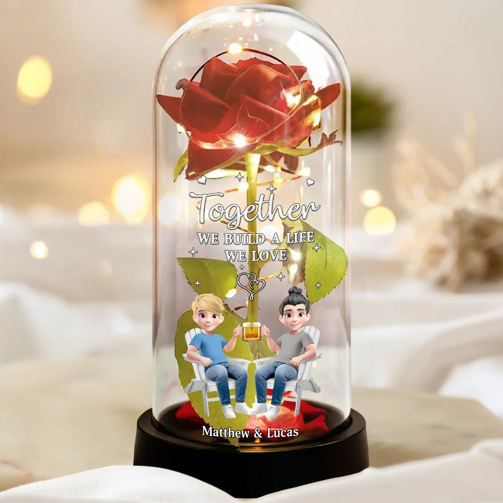 Gift For Couples, Gift For Husband, Gift For Wife, Gift For Boyfriend, Gift For Girlfriend, Love - You & Me We Got This Holding Hands Couple - Personalized Everlasting Rose Dome Lamp