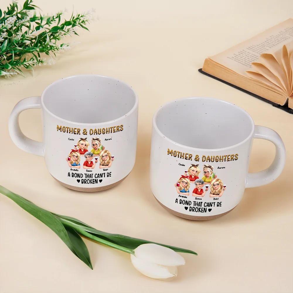 Gift For Mother,Gift For Daughter,Gift For Women,Happy,Top Market - Mother & Daughters A Bond That Can't Be Broken 3D Effect - Personalized Pottery Mug