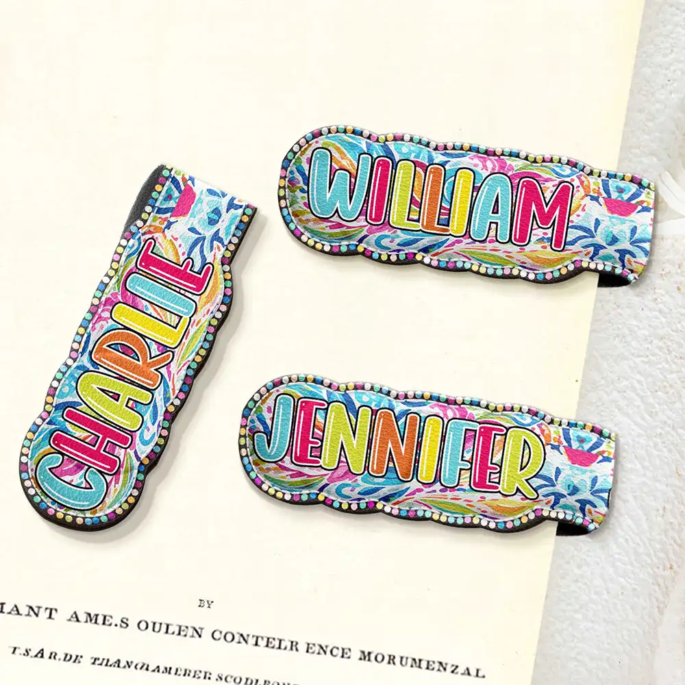 Bright Paisley Name Every Chapter Knows Your Name - Personalized Custom Shaped Leather Magnetic Bookmark