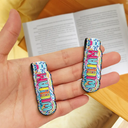 Reading,Gift For Yourself,Gift For Kids,Happy - Bright Paisley Name Every Chapter Knows Your Name - Personalized Custom Shaped Leather Magnetic Bookmark