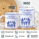 Gift For Bestie,Old Best friends,Happy - A Friend Is God's Way Of Making Sure We Never Walk Alone Toile - Personalized White Edge-to-Edge Mug