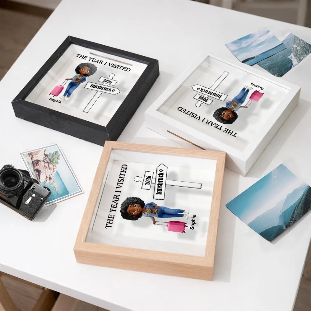 Travel,Gift For Couples,Gift For Husband,Gift For Wife,Happy - The Year We Visited - Personalized Ticket Memory Box