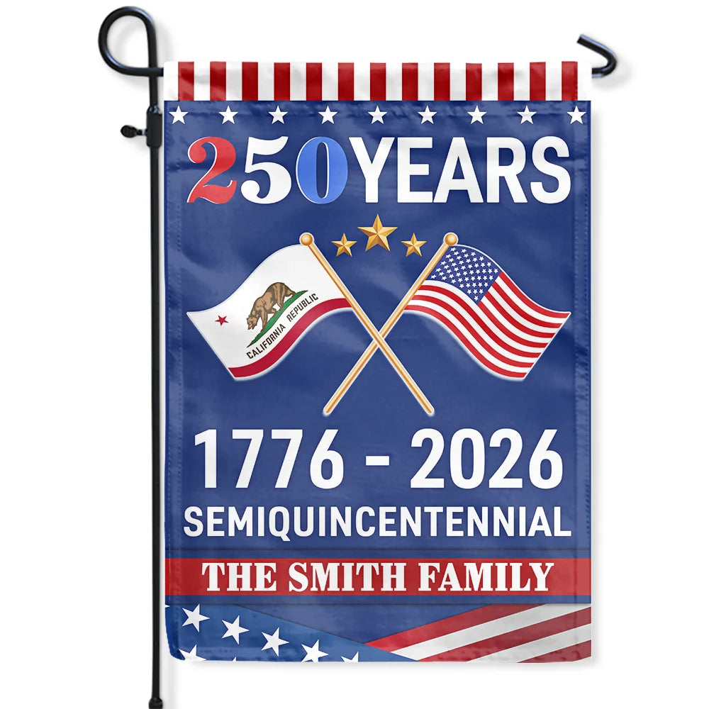 Family,Happy - America 250th Anniversary US Semiquincentennial States - Personalized Flag
