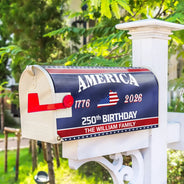 Family, Happy - America 250th Anniversary US Semiquincentennial Birthday - Personalized Mailbox Cover