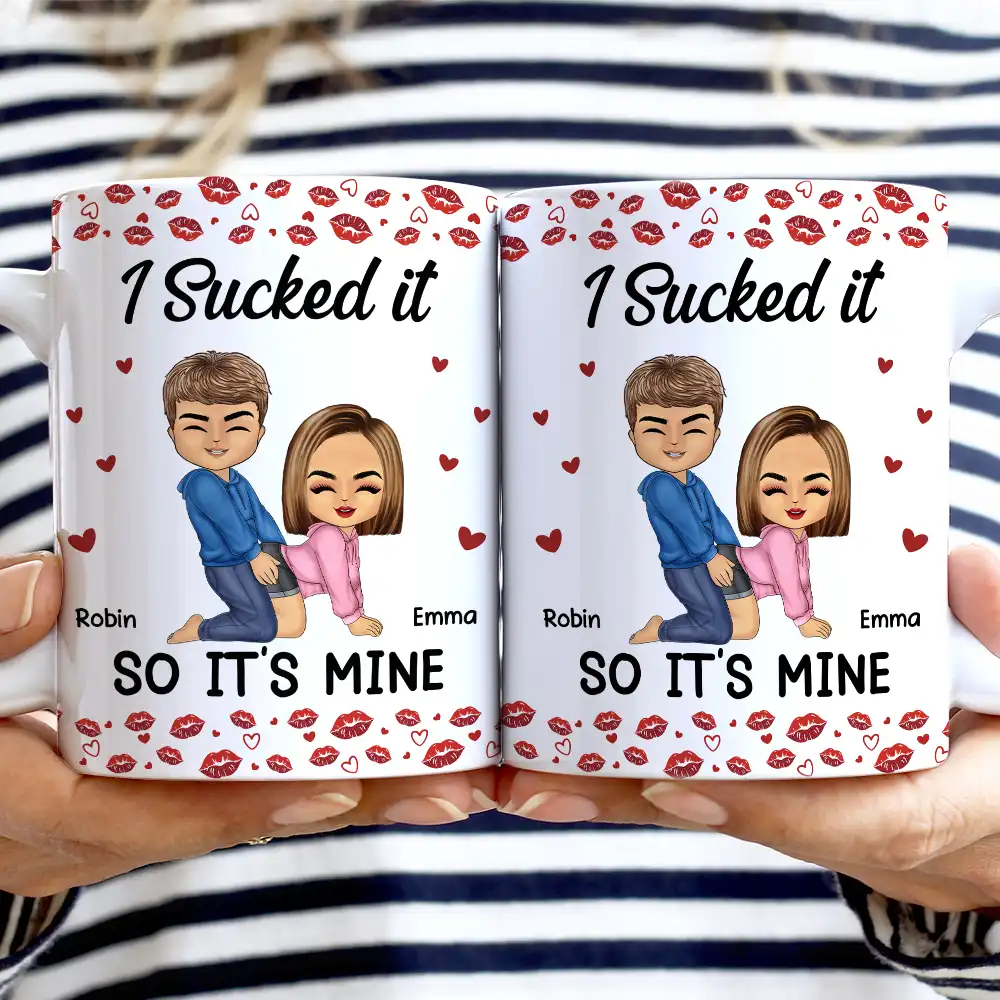 Gift For Couples,Gift For Husband,Gift For Boyfriend,Funny - I Licked It So It's Mine - Personalized White Edge-to-Edge Mug