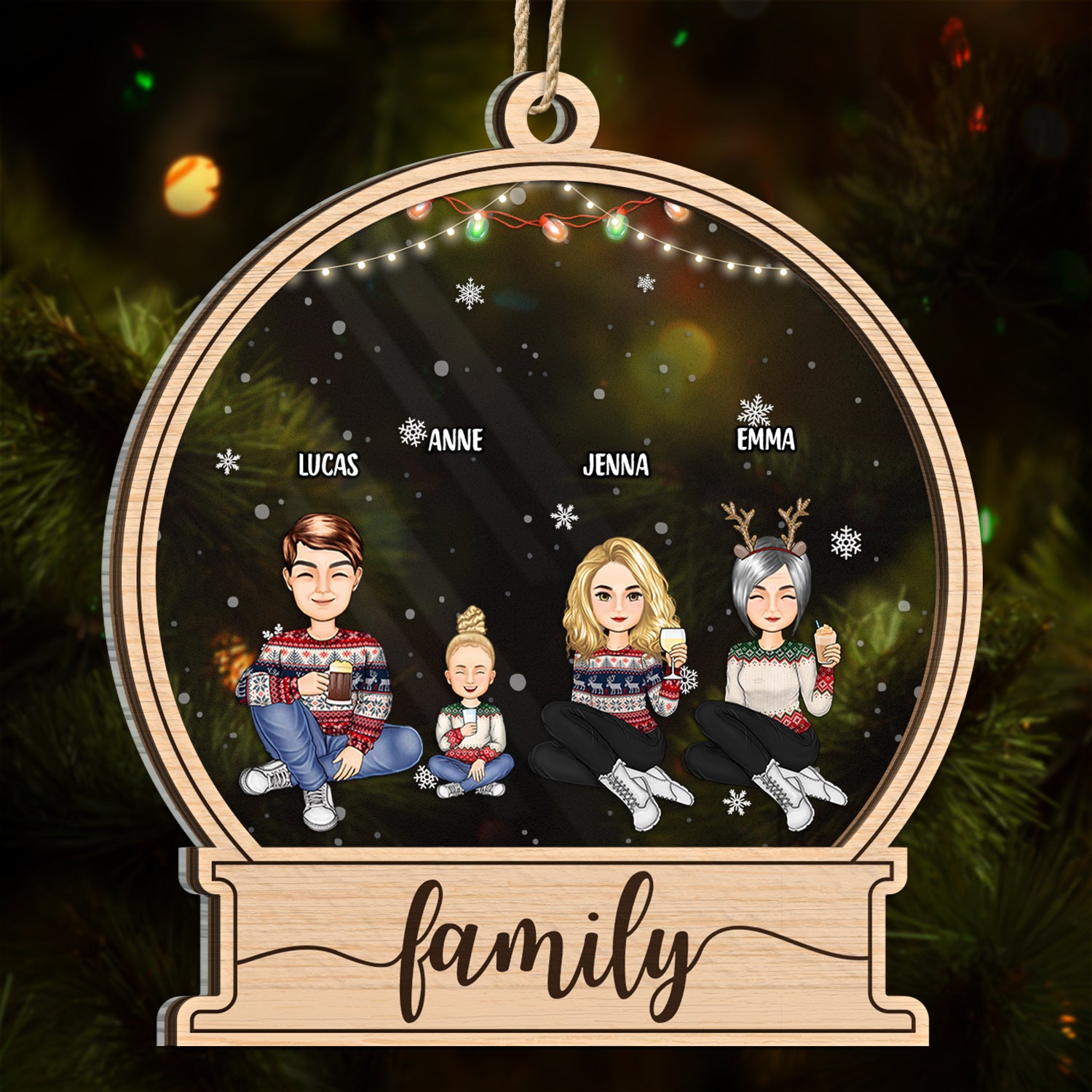 Christmas We Are Family - Gift For Family - Personalized 2-Layered Mix Ornament