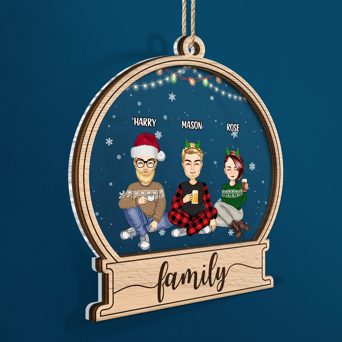 Christmas We Are Family - Gift For Family - Personalized 2-Layered Mix Ornament