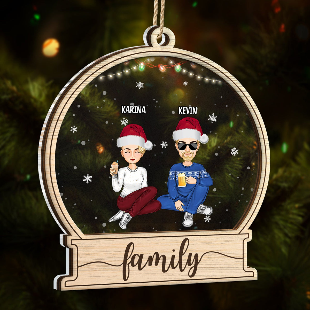 Christmas We Are Family - Gift For Family - Personalized 2-Layered Mix Ornament
