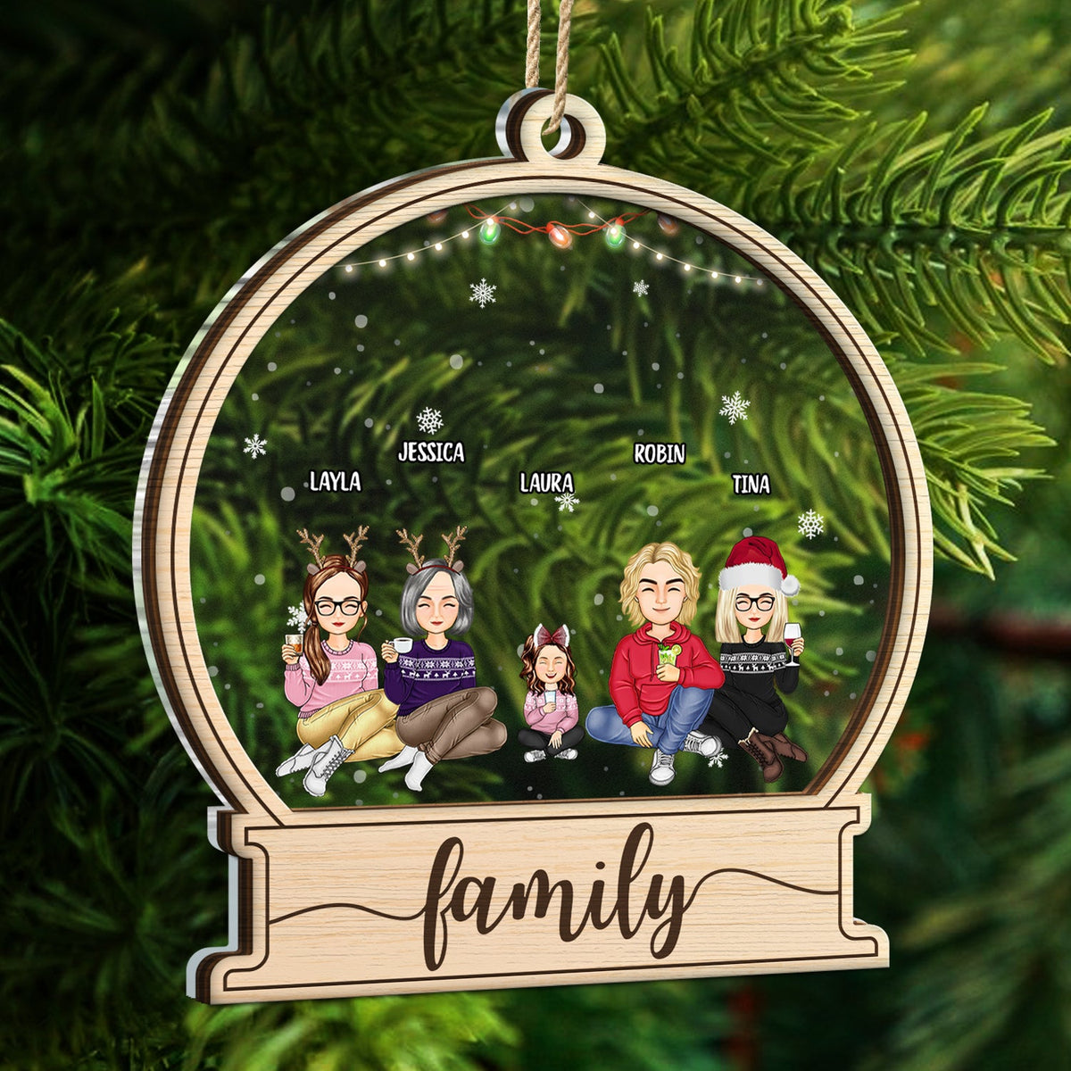 Christmas We Are Family - Gift For Family - Personalized 2-Layered Mix Ornament