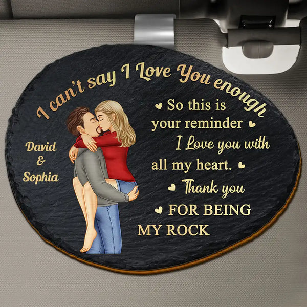 Gift For Couples,Gift For Husband,Gift For Wife,Gift For Boyfriend,Gift For Girlfriend,Love - I Can't Say I Love You Enough So This Is Your Reminder - Personalized Custom Shaped Car Visor Clip