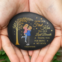 Gift For Couples,Gift For Husband,Gift For Wife,Gift For Boyfriend,Gift For Girlfriend,Love - Kissing Couple Thank You For Being My Rock - Personalized Printed Rock