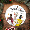 Christmas Backside Besties - Gift For Bestie - Personalized Circle Ceramic Ornament