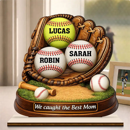 We Caught The Best Mom Icon - Personalized Custom Shaped 2-Layered Wooden Plaque