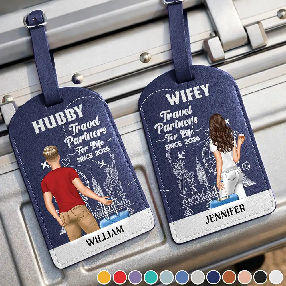 Travel Partner For Life - Personalized Combo 2 Leather Luggage Tags