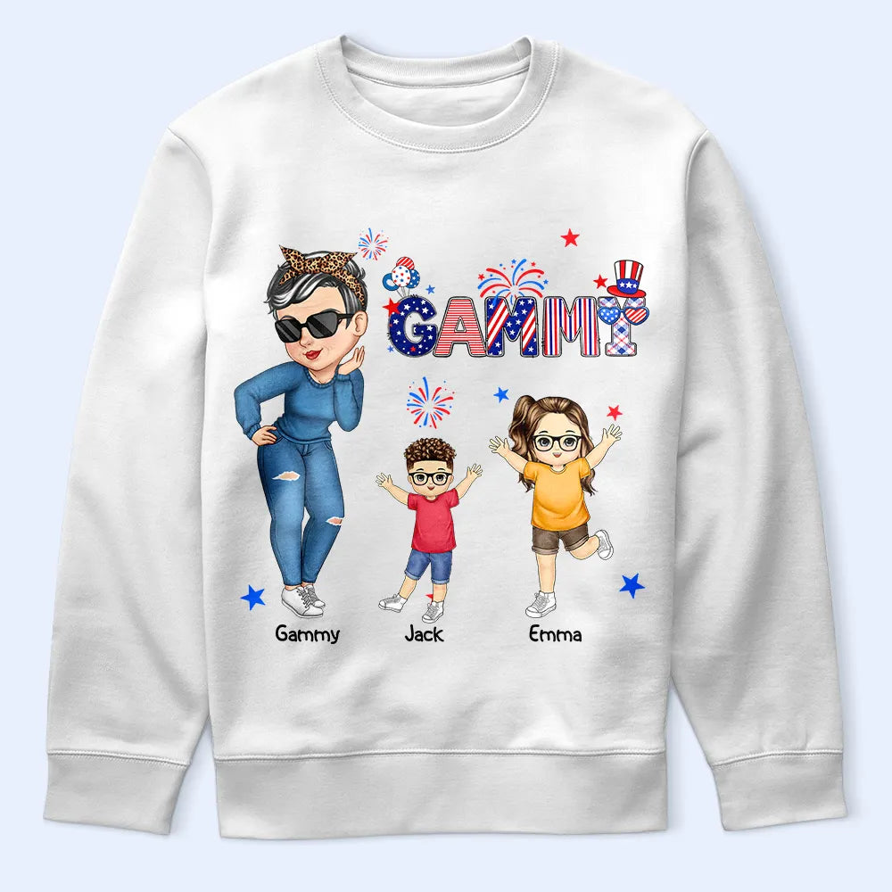 Gift For Mother,Gift For Grandma,Independence Day,America 250th - Stars & Stripes Nana Gigi - Personalized T Shirt