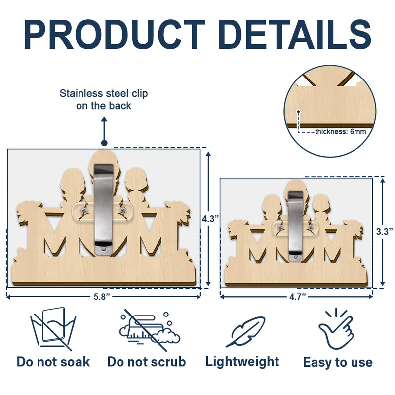 Gift For Mother,Mom - Children,Happy - Mother & Children Mom We Love You - Personalized Custom Shaped Car Visor Clip