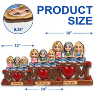 Gift For Mother,Mom - Children,Happy - Mother & Children We Love You - Personalized Custom Shaped Wood Sign
