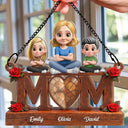 Gift For Mother,Mom - Children,Happy - Mother & Children We Love You - Personalized Window Hanging Suncatcher Ornament