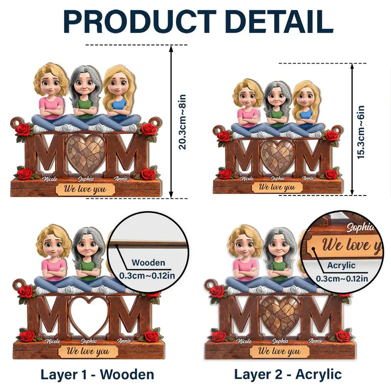 Gift For Mother,Mom - Children,Happy - Mother & Children We Love You - Personalized Window Hanging Suncatcher Ornament