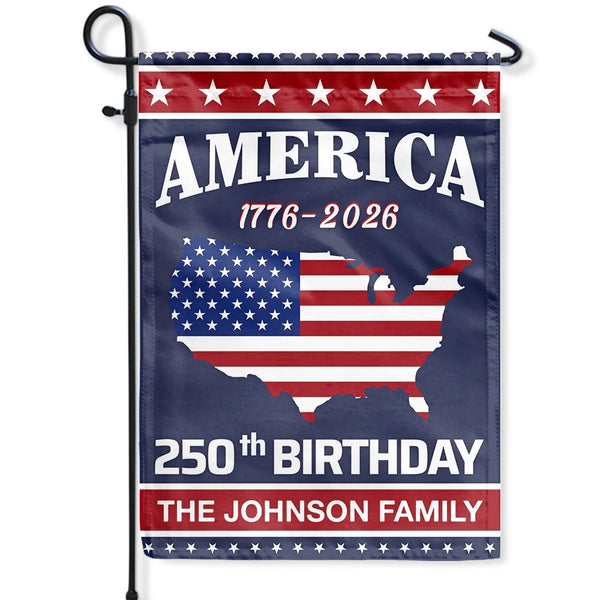 America 250th, Independence Day - America 250th Anniversary US Semiquincentennial Birthday - Personalized Flag