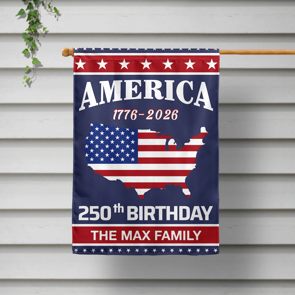America 250th, Independence Day - America 250th Anniversary US Semiquincentennial Birthday - Personalized Flag